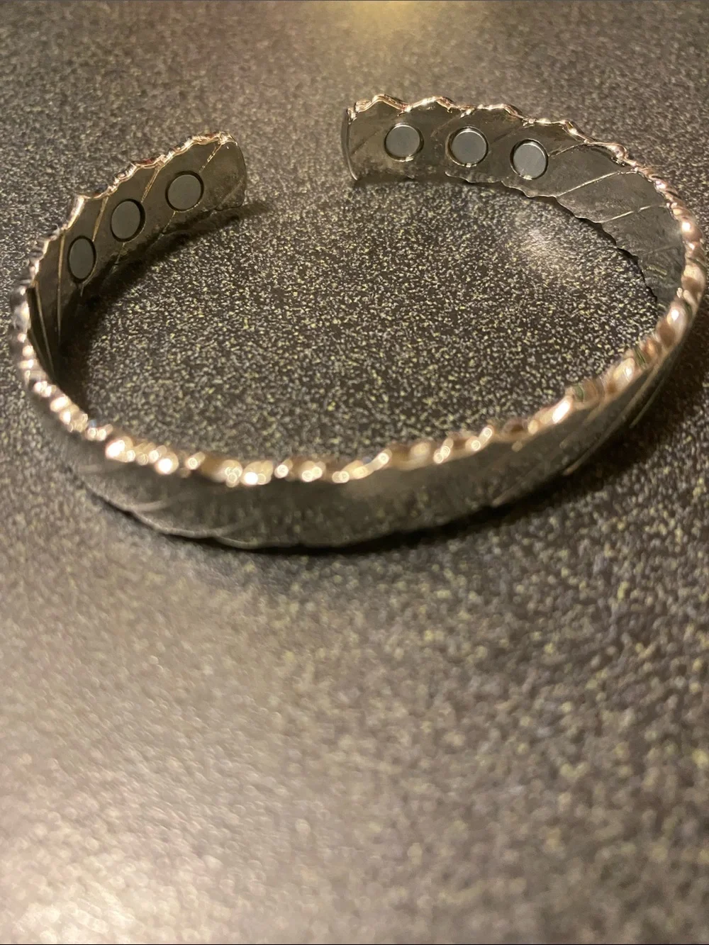 Silver Magnetic Therapy Cuff Bracelet for Women